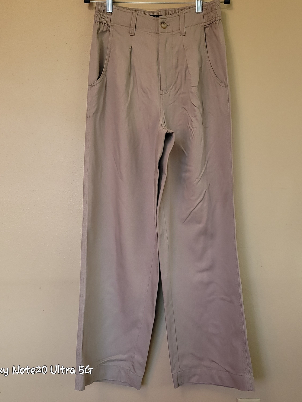 Madewell The Neale Wide Leg High Rise Pleated Trousers Tan Khaki Sz 4